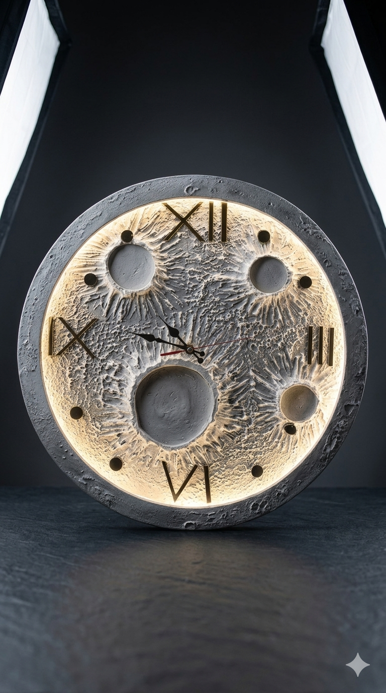 LED Moon Clock – Aesthetic Wall Decor